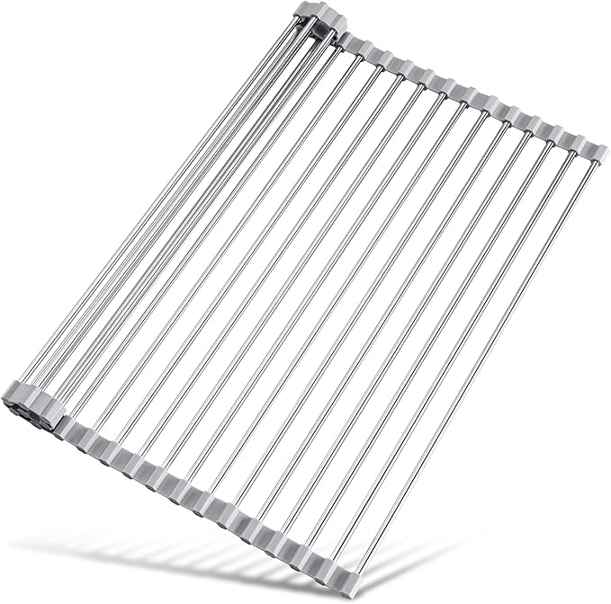 Tomorotec 17.7" x 15.5" Roll Up Dish Drying Rack Over Sink Drying Rack Sink by Tomorotec