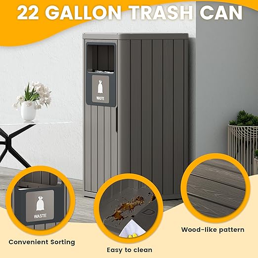 Outdoor Trash Can Waterproof Resin Garbage Can - Image 5