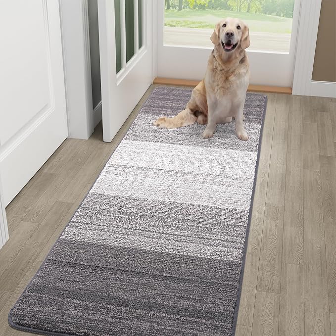 Kitinjoy Indoor Outdoor Door Mat, 59x20 Non-Slip Absorbent Dirt Trapper by Kitinjoy