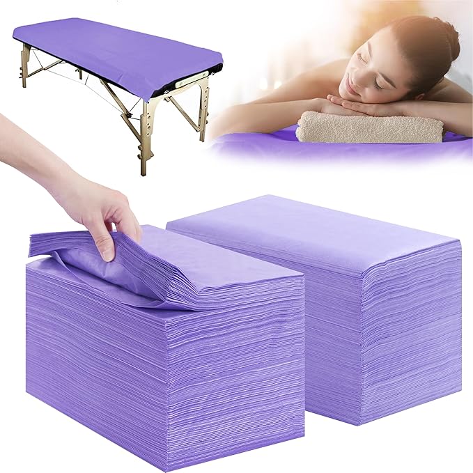 Disposable Bed Sheets 200 Pcs 31" x 71" Massage Table Sheets Non Woven Fabric by XATUMO