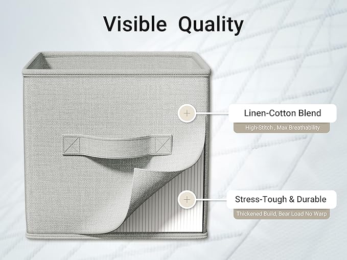 4 Pack Foldable Fabric Closet Storage Bins, 11Inch Organizer Cubes - Image 5