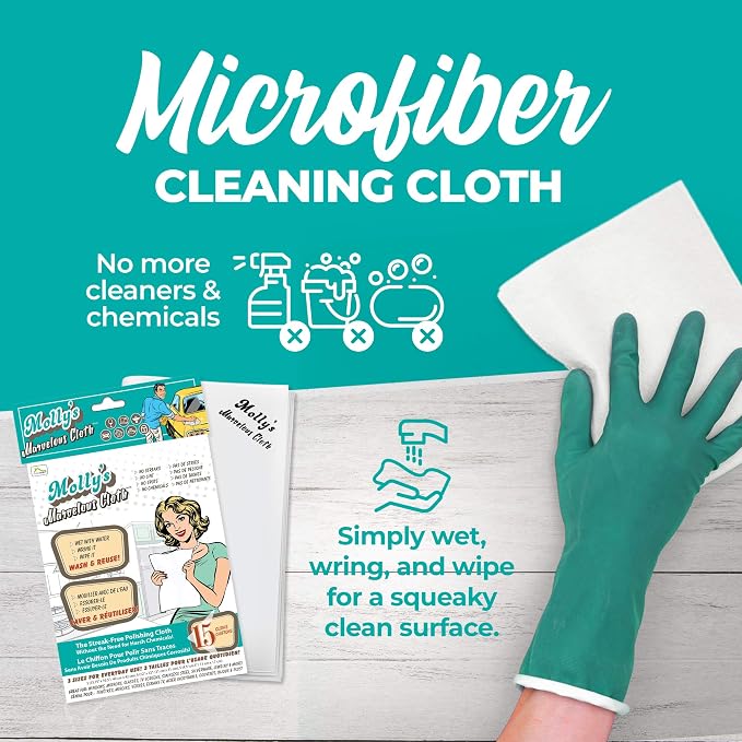 Molly's Marvelous Cloth, Streak-Free, Lint-Free Microfiber Cleaning Cloth - Image 7