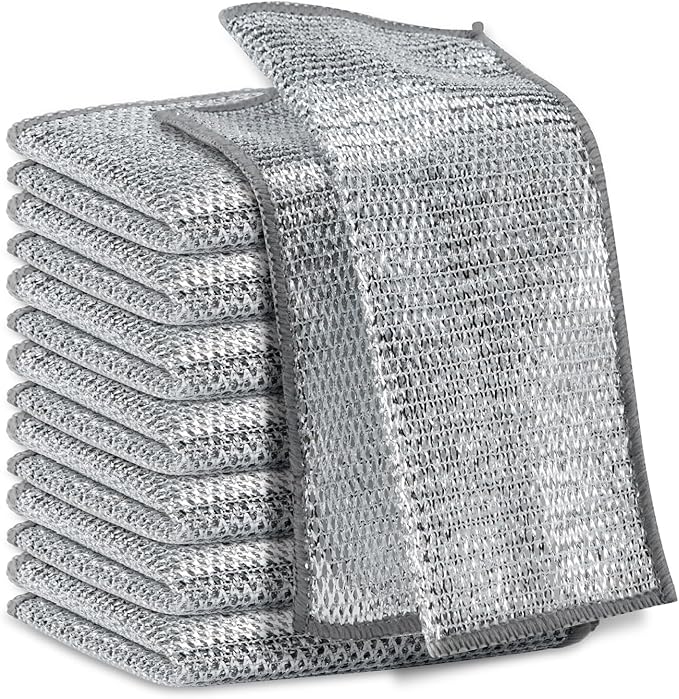 5Pcs Non Scratch Wire Dishcloth, Steel Metal Wire Cloth Mesh Miracle Cleaning by Unknown
