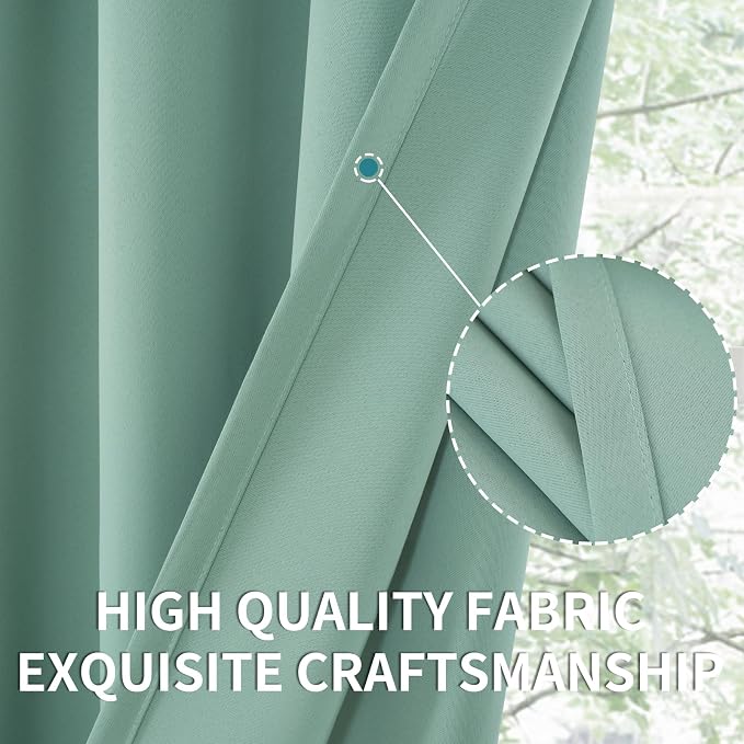 BGment Sage Green Blackout Curtains 45 Inches Long - Image 4