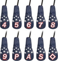 Blue and White Stars Hybrid Iron Head Covers by CRAFTSMANGOLF