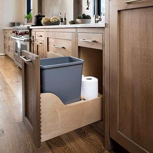 Rev-A-Shelf Pullout Trash Can for Kitchen Cabinet, Single 35 Qt Bin - Image 5