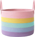 Woven Blanket Basket, 115L Large Rope Storage Bin by JMvicyroam