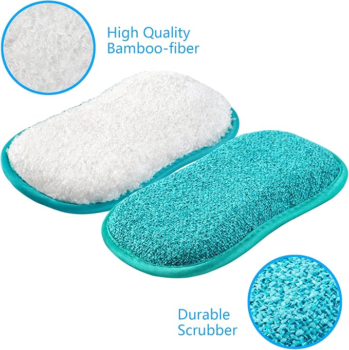 Kitchen Dish Sponge Scrubber Non Scratch, Dishcloth No Odor Reusable Washable - Image 2