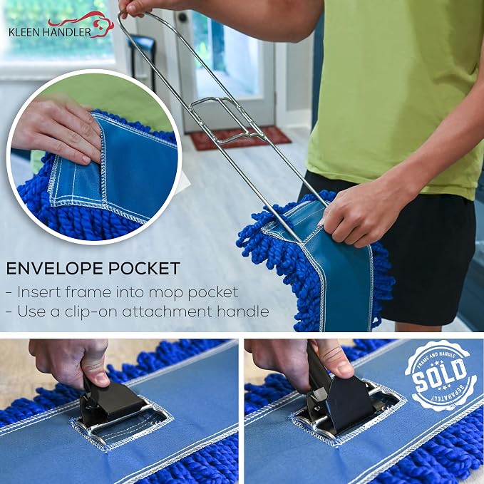 KLEEN HANDLER 3 Pack of 36 Inch Microfiber Dust Mop, Large Washable Commercial - Image 6