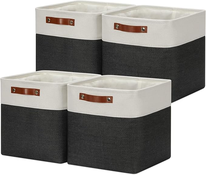DULLEMELO Set Of 4 Cube Storage Bins, Fabric Storage Basket by DULLEMELO
