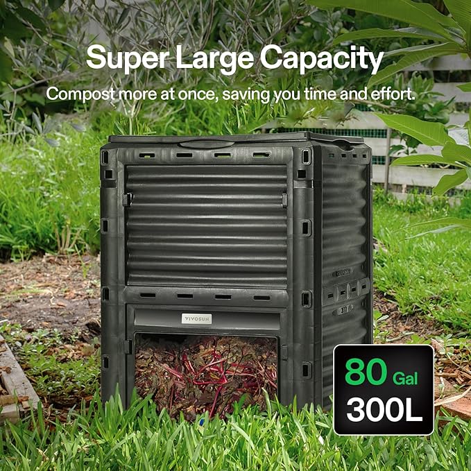 VIVOSUN Compost Bin 80Gallon, Outdoor Composter W/Large Capacity & Easy - Image 7