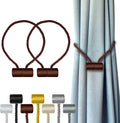 Hion Magnetic Curtain Tiebacks Dark Brown 2pcs, Curtain Tiebacks Buckles by Hion