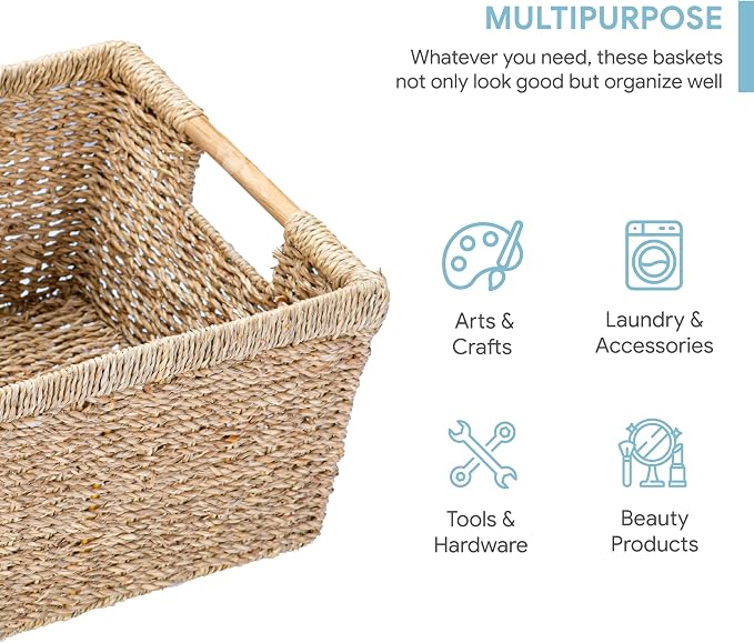 Large Wicker Basket Rectangular - Image 2