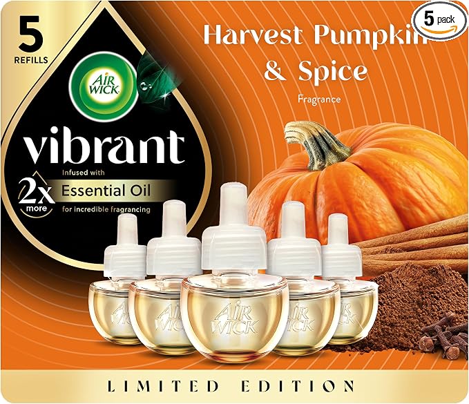 Air Wick Plug In Advanced Scented Oils Refills, Harvest Pumpkin + Spice by AirWick