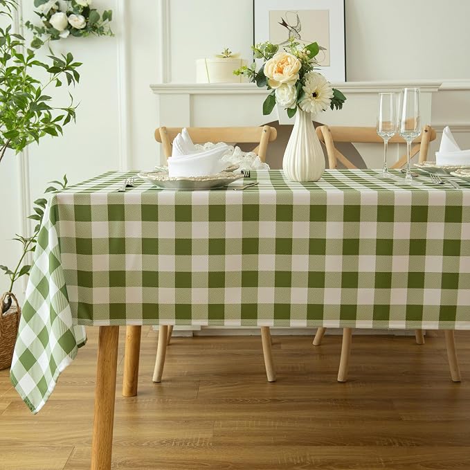 Classic Gingham Tablecloth Fabric by Essifunia