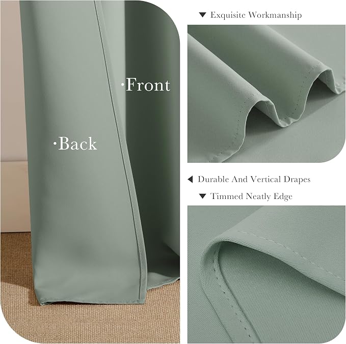 PONY DANCE Blackout Curtains for Bedroom 72 Inch Length 2 Panels Set, Privacy - Image 5