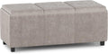 SIMPLIHOME Avalon 42 inch Wide Contemporary Rectangle Storage Ottoman in by SimpliHome