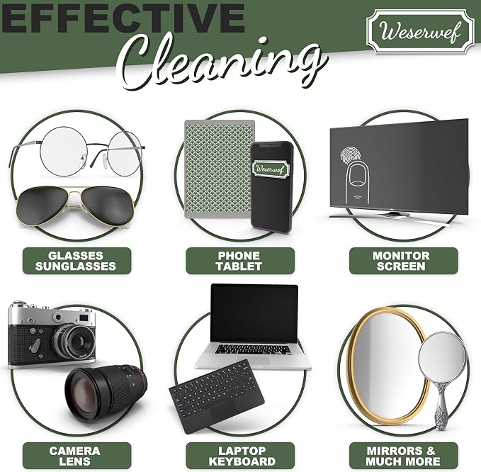 WESERWEF Design Microfiber Glasses Cleaning Cloth – Premium Cleaning Cloth - Image 4