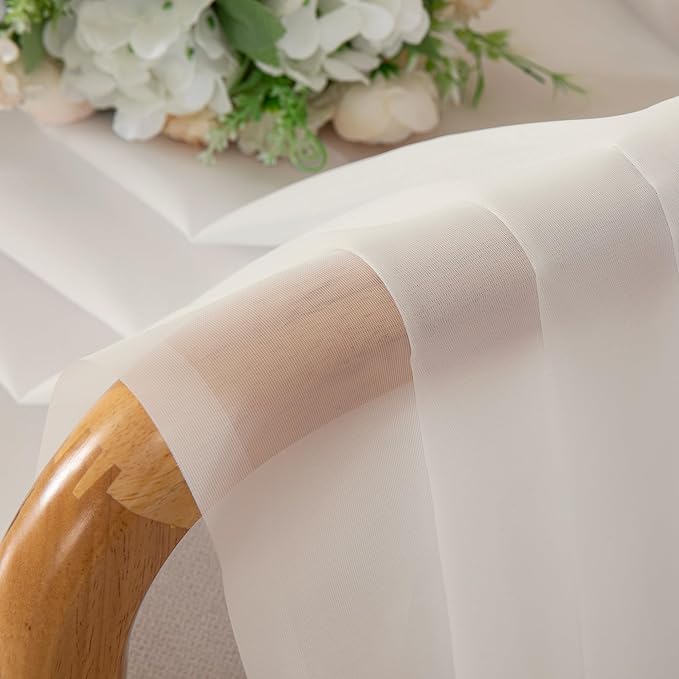 Chyhomenyc Sheer Curtains 63 Inch Length 2 Panels Set, Short Window Curtain - Image 7