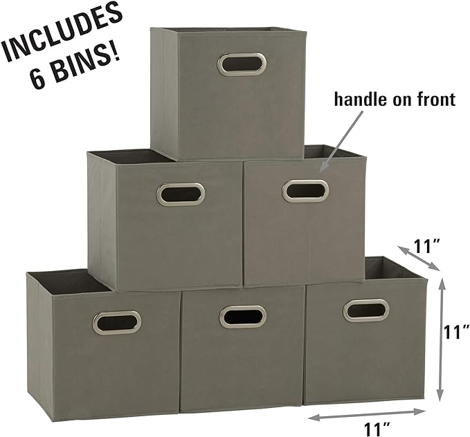 Household Essentials 84-1 Foldable Fabric Storage Bins | Set of 6 Cubby Cubes - Image 2