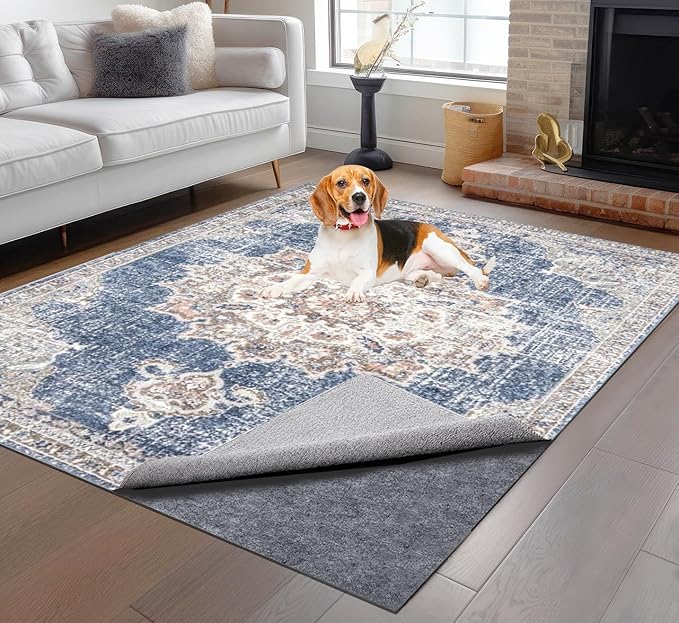 Non-Slip Rug Pads 5 x 7 ft, 100% Waterproof Extra Large Area Rugs Non Skid Rug by TUOTPE