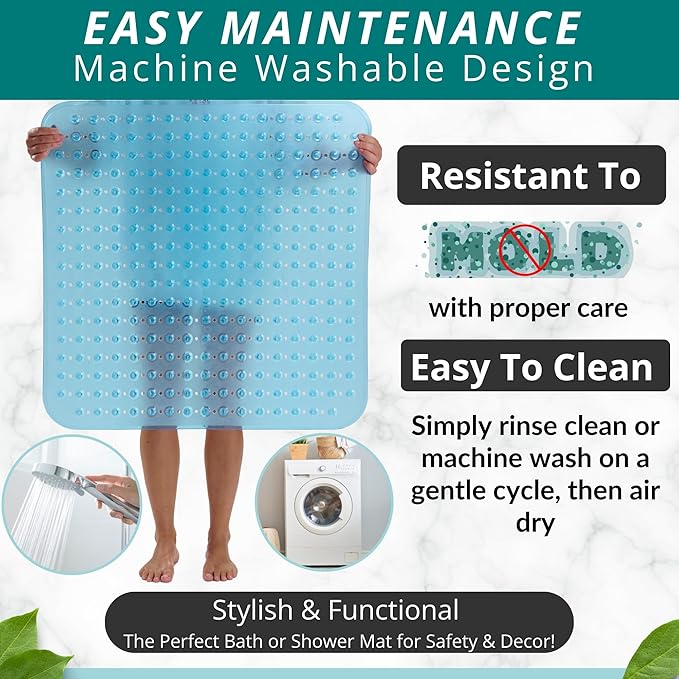 ENKOSI Extra Large Square Non Slip Shower Mat - Image 4