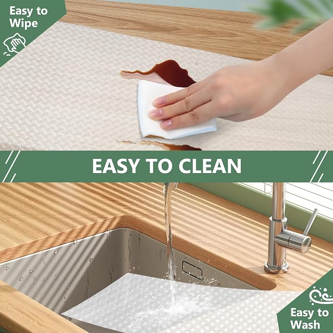 Shelf Liners, Non-Adhesive Drawer Liner, Waterproof & Oil-Proof Kitchen Cabinet - Image 5