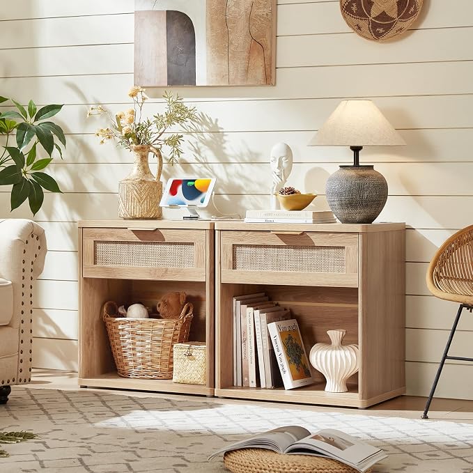 LEYAOYAO Rattan Nightstands Set of 2 - Image 8