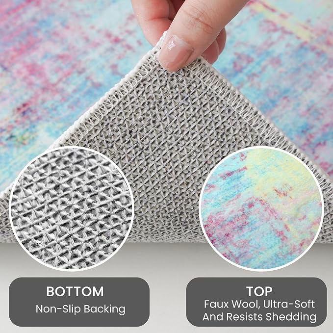 IOHOUZE Small Abstract Area Rug 2x3 Ft Entryway Rugs Washable Door Mat Indoor - Image 4