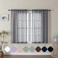 Aiyufeng Grey Sheer Curtains 45 Inch Length 2 Panels Set, Farmhouse Clip by Aiyufeng