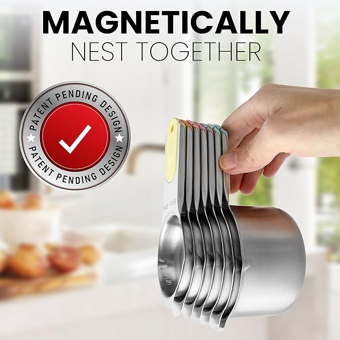 Spring Chef Magnetic Stainless Steel Measuring Cups, Kitchen Tools - Image 4