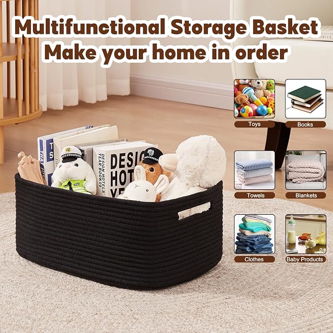 OIAHOMY Storage Basket for Shelves, Closet Cube Storage Bins Baskets for - Image 4