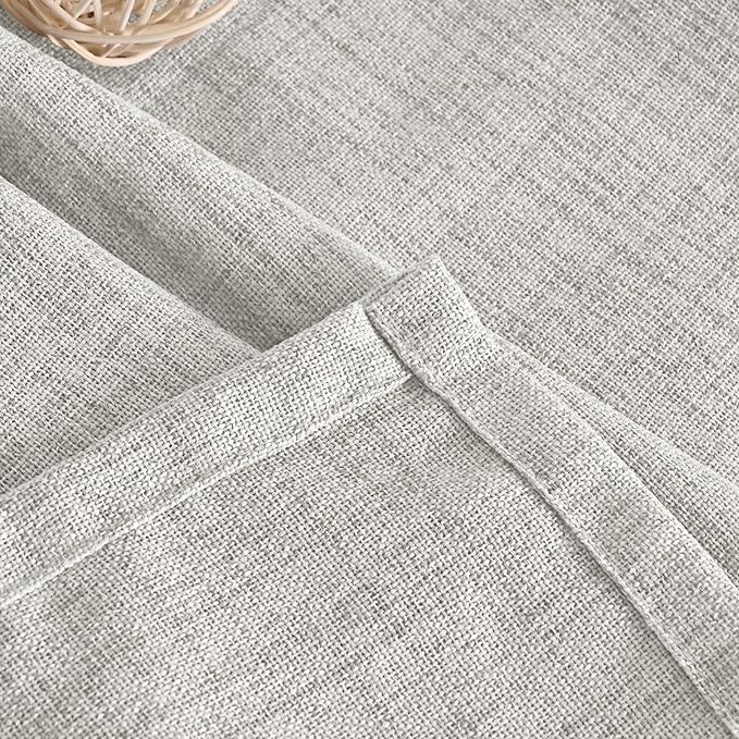 YoungsTex Light Grey Linen Curtains 40 Inches Long - Image 9