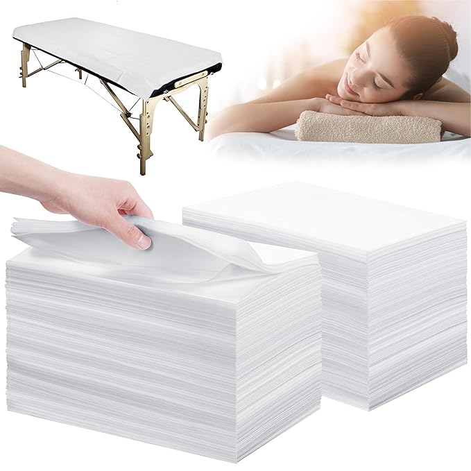 Disposable Bed Sheets 200 Pcs 31" x 71" Massage Table Sheets Non Woven Fabric by XATUMO