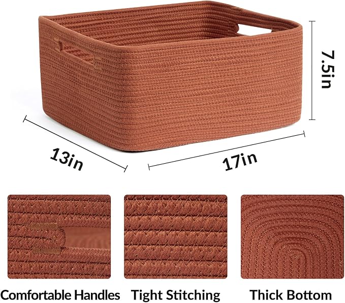 Large Storage Baskets for Organizing, Closet Shelf Baskets for Clothes Blanket - Image 2