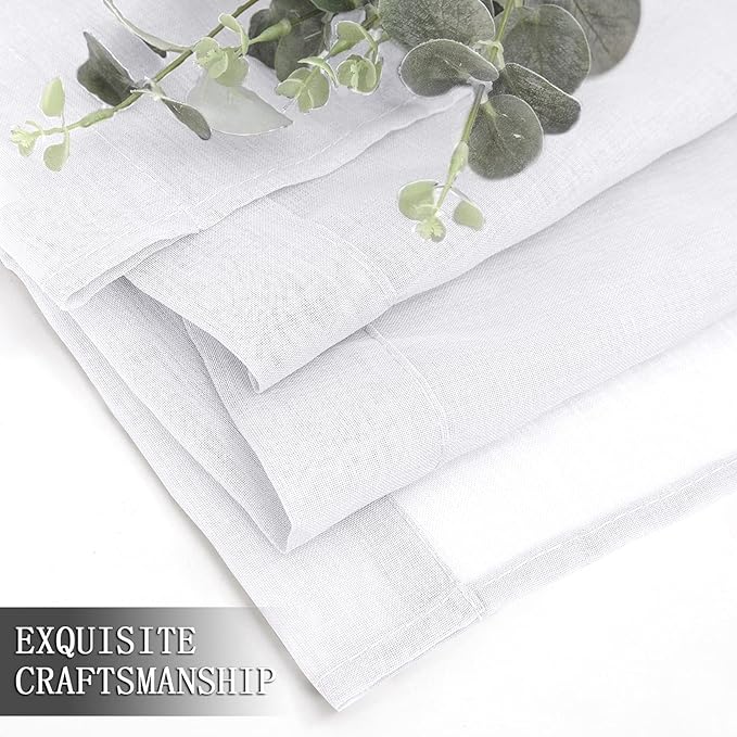 Tollpiz Sheer Curtains Linen Textured Bedroom Curtain Sheers Light Filtering - Image 7