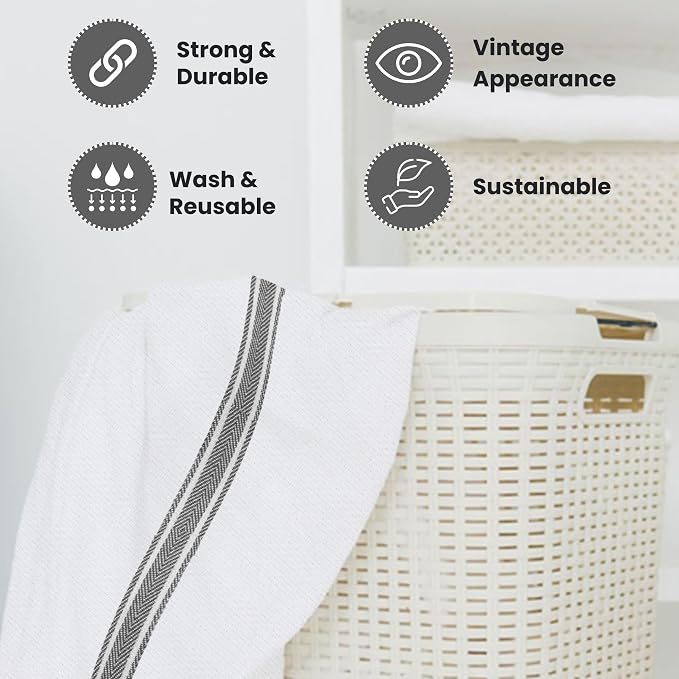 WHITEWRAP Kitchen Dish Towels for Kitchen, Highly Absorbent for Drying and - Image 3