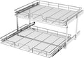 LOVMOR 2 Tier Individual Pull Out Cabinet Organizer 25½" W x 21½" D, Slide Out by LOVMOR