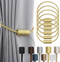 6 Pack Gold Strong Magnetic Curtain Tiebacks Outdoor Elegant Decorative Tie by CurtainTiebacks
