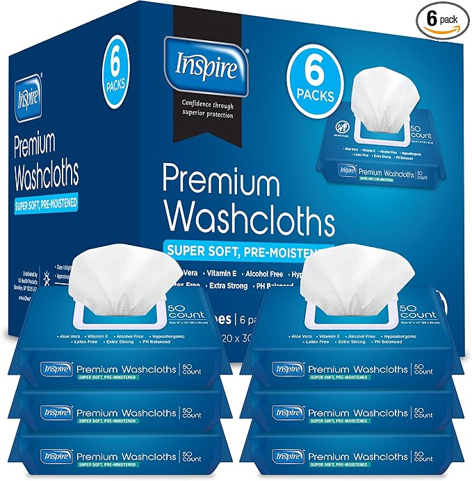Inspire Adult Wet Wipes, Wash Cloths, Incontinence & Cleansing by Inspire