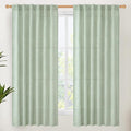 YoungsTex Sage Green Linen Curtains 63 Inch Length by YoungsTex
