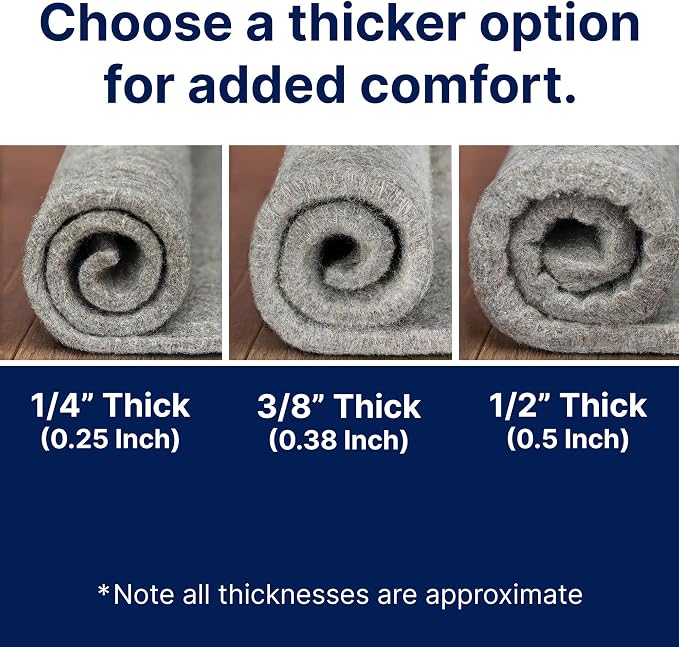 RUGPADUSA - Eco-Plush - 8'x11' - 1/2" Thick - 100% Felt - Luxurious Cushioned - Image 8