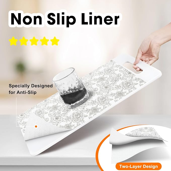 Drawer and Shelf Liner for Kitchen Cabinets Non-Adhesive, Non-Slip Cabinet - Image 2