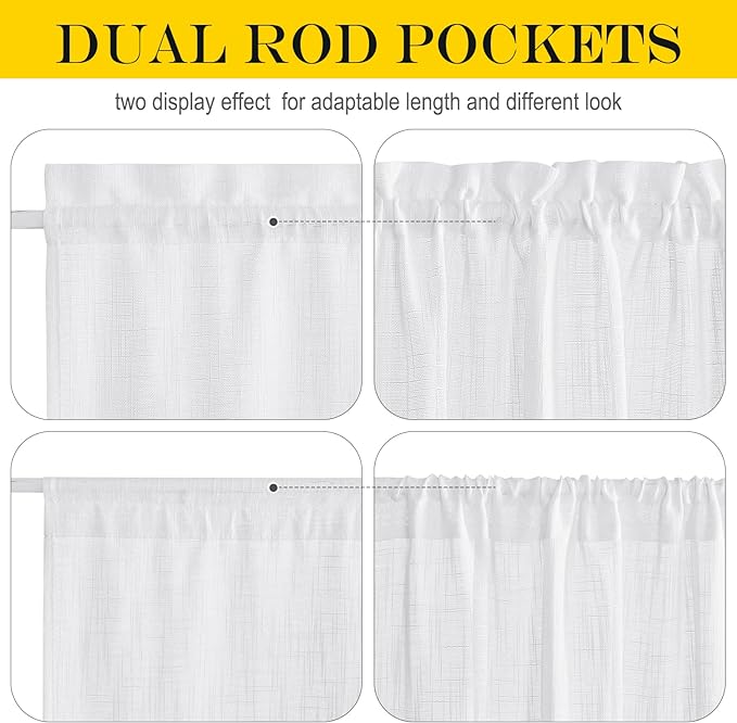 NICETOWN Sidelight Sheer Door Window Curtains - Image 3