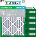 Filterbuy 14x20x4 Air Filter MERV 8 Dust Defense Replacement, Electrostatic by Filterbuy