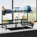 2 Tier Extra Large Stainless Steel Expandable Over The Sink Dish Drainer Drying by JASIWAY