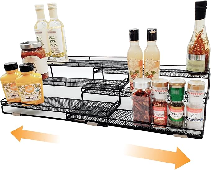 3 Tier Wide Expandable Cabinet Spice Rack Organizer by DOTORYDESIGN
