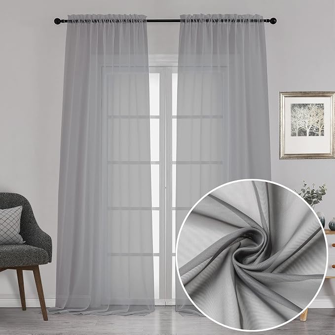 Chyhomenyc 120 Inch Long Sheer Curtains by Chyhomenyc