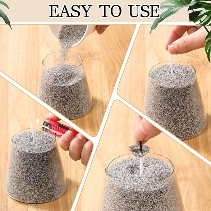 MTLEE Candle Sand 3.3 lb DIY Pearled Candle Making Kit Included 20 Pcs Wicks - Image 4