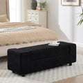 Teddy Storage Ottoman Bench, 55 Inch Upholstered Boucle Comfy Sherpa End of Bed by Janoray